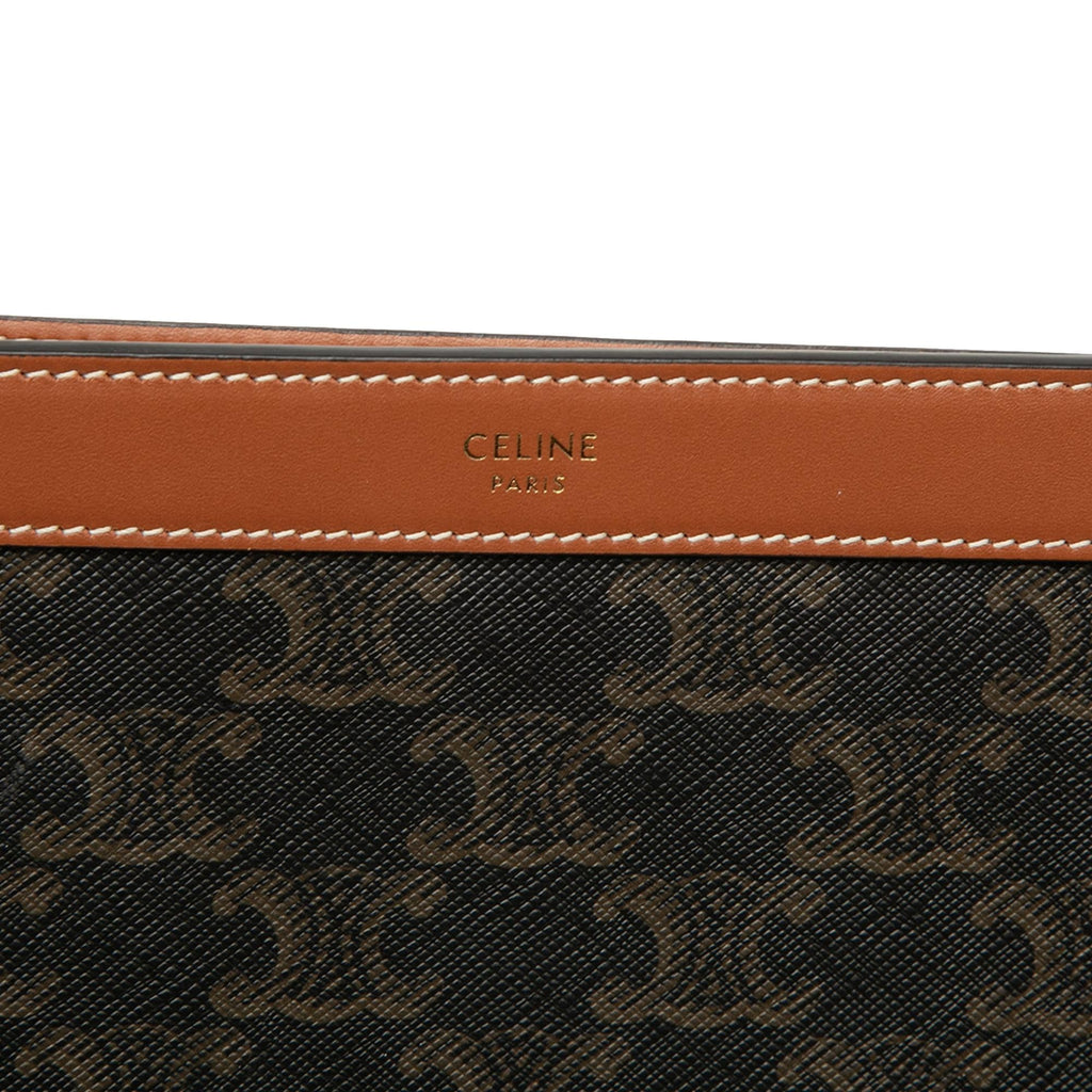 Celine Triomphe Coated Canvas Clutch