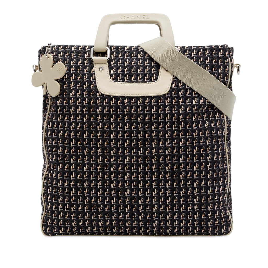 Chanel CC Canvas Clover Vertical Tote