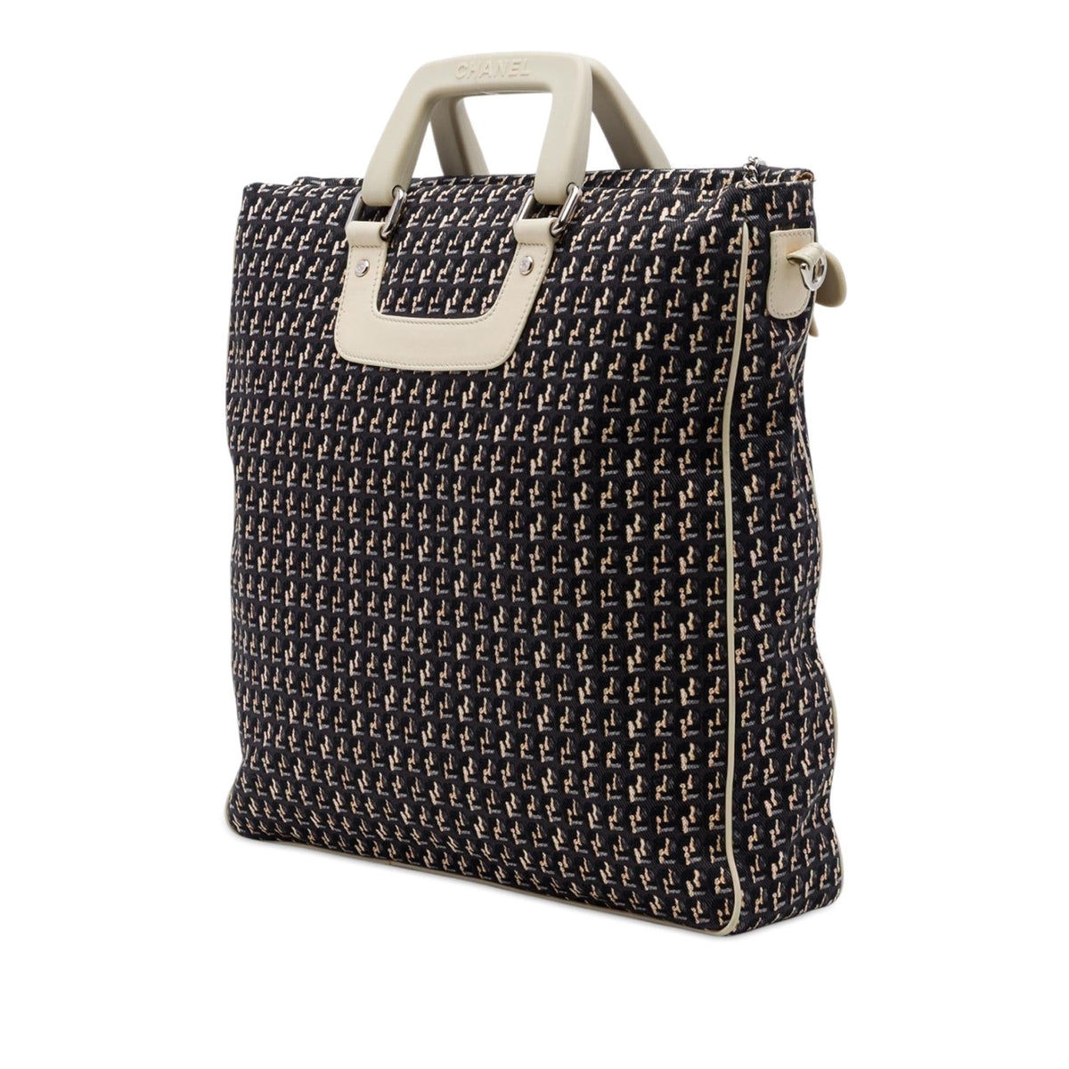 Chanel CC Canvas Clover Vertical Tote