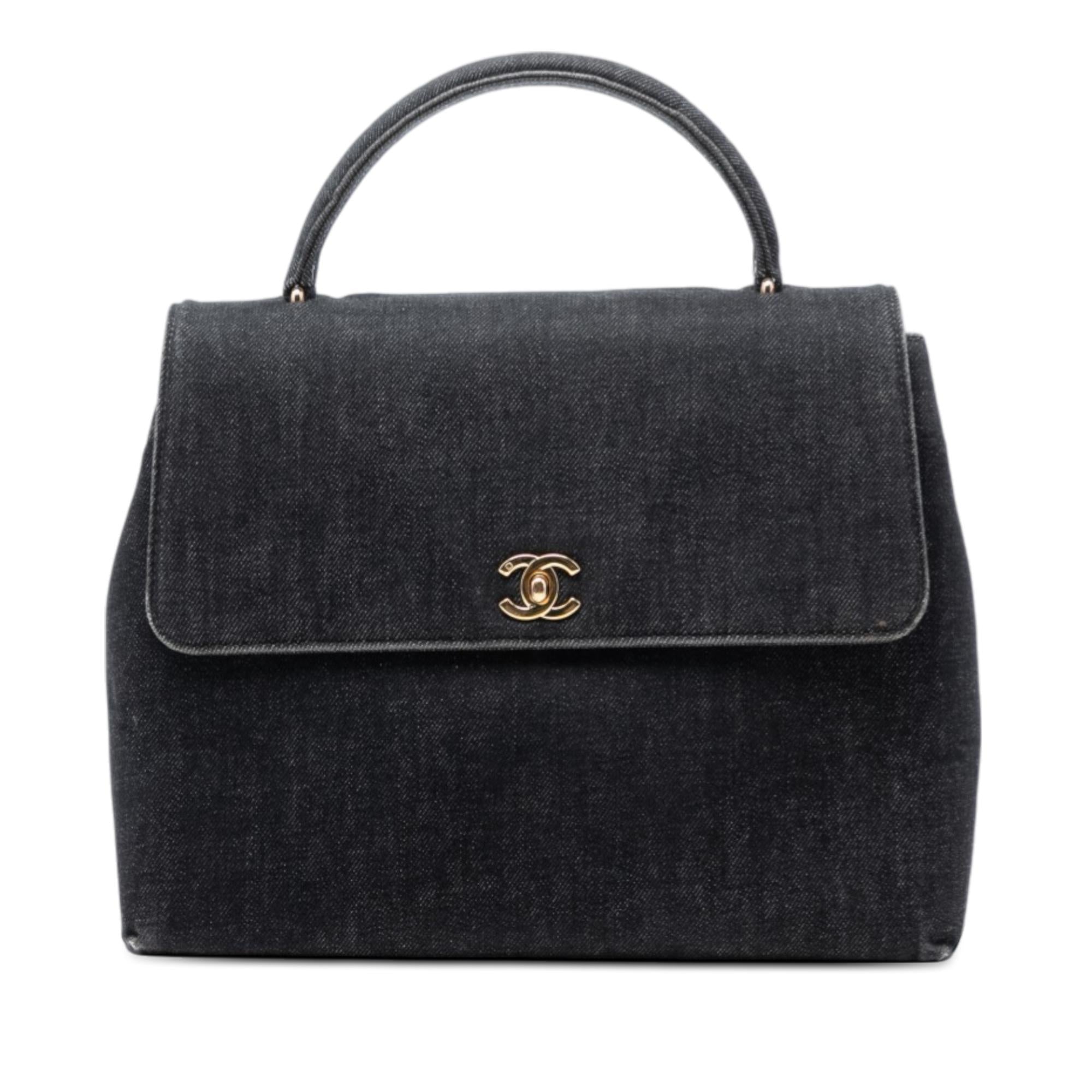 Chanel CC Denim Kelly Top Handle Bag