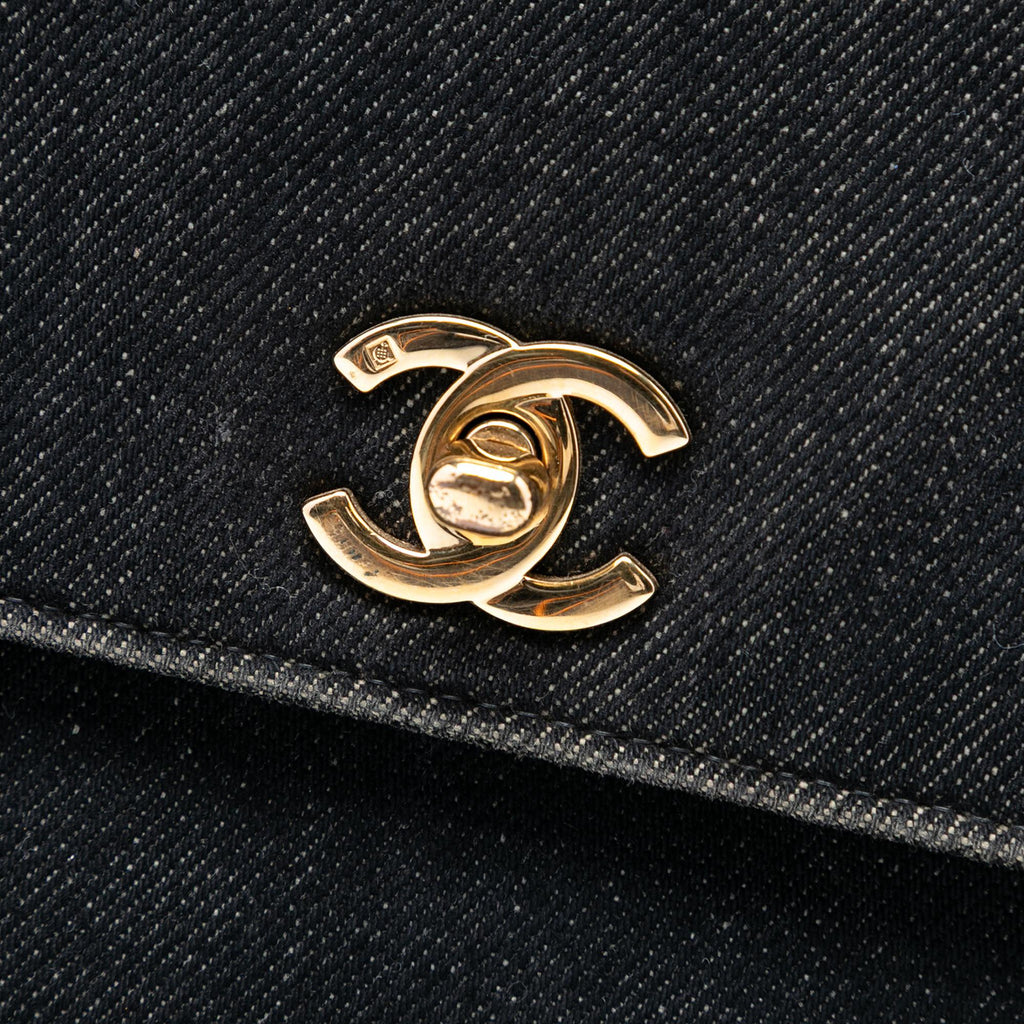 Chanel CC Denim Kelly Top Handle Bag