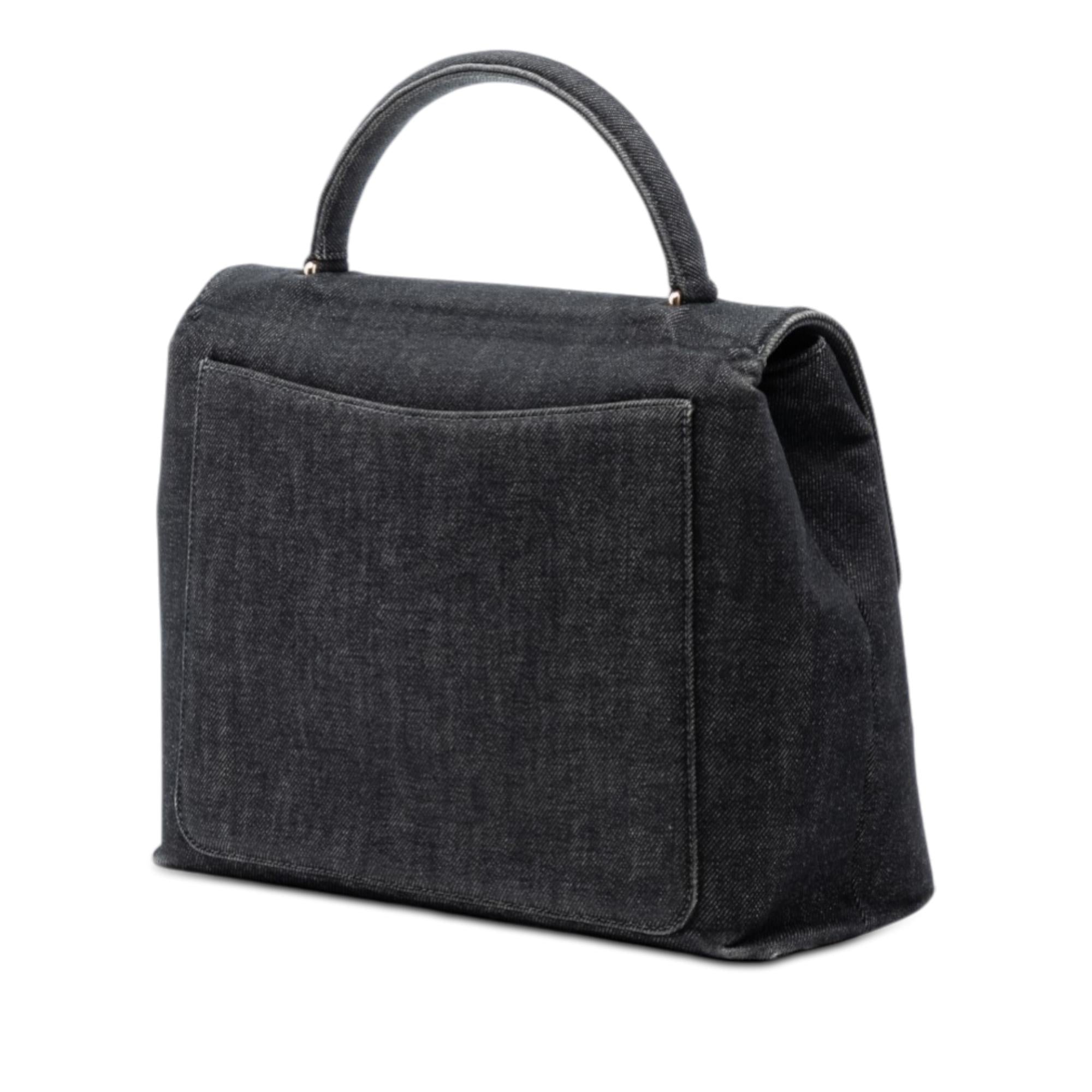 Chanel CC Denim Kelly Top Handle Bag