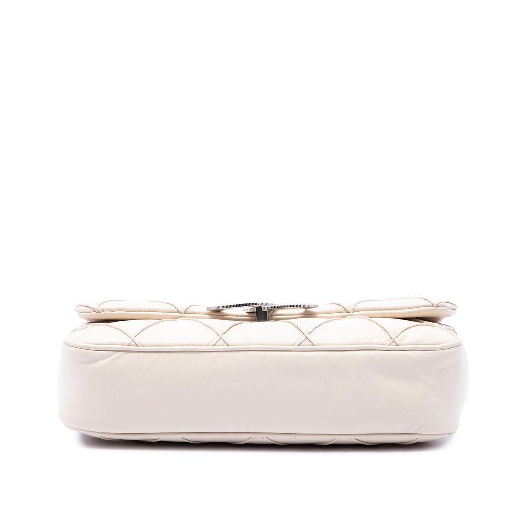Chanel CC Double Stitch Lambskin Single Flap
