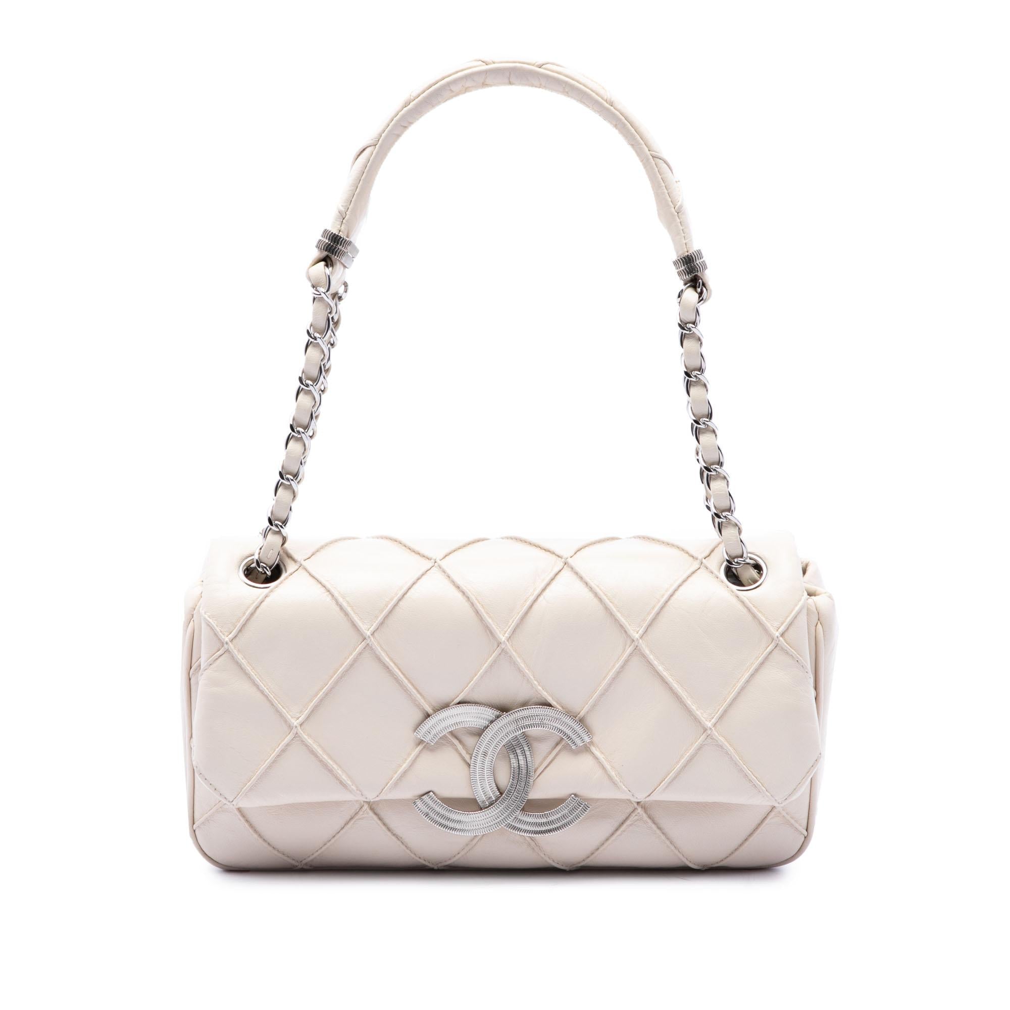 Chanel CC Double Stitch Lambskin Single Flap