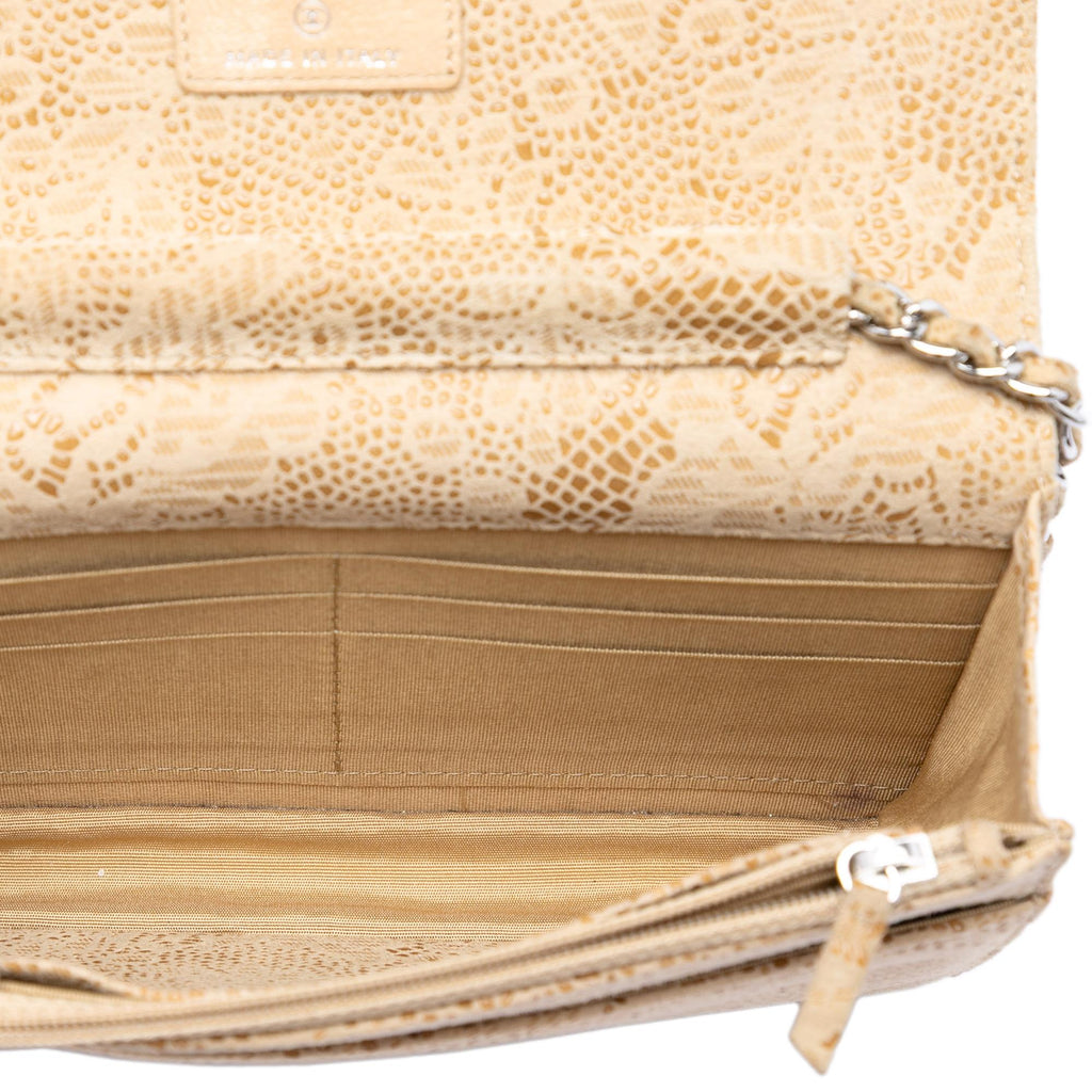 Chanel CC Lace Overlay Goatskin Wallet On Chain
