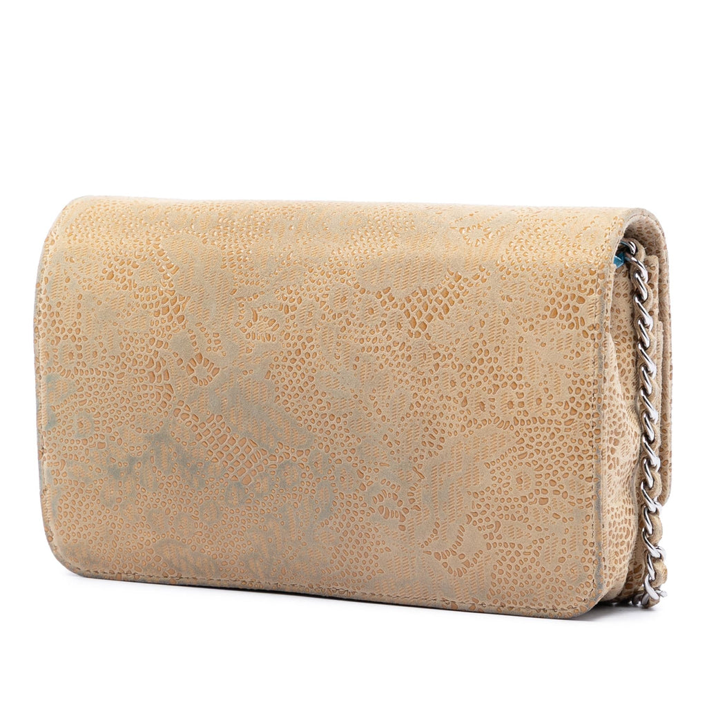 Chanel CC Lace Overlay Goatskin Wallet On Chain