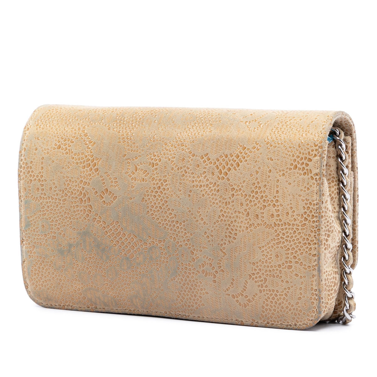 Chanel CC Lace Overlay Goatskin Wallet On Chain