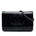 Chanel CC Patent Caviar Wallet On Chain