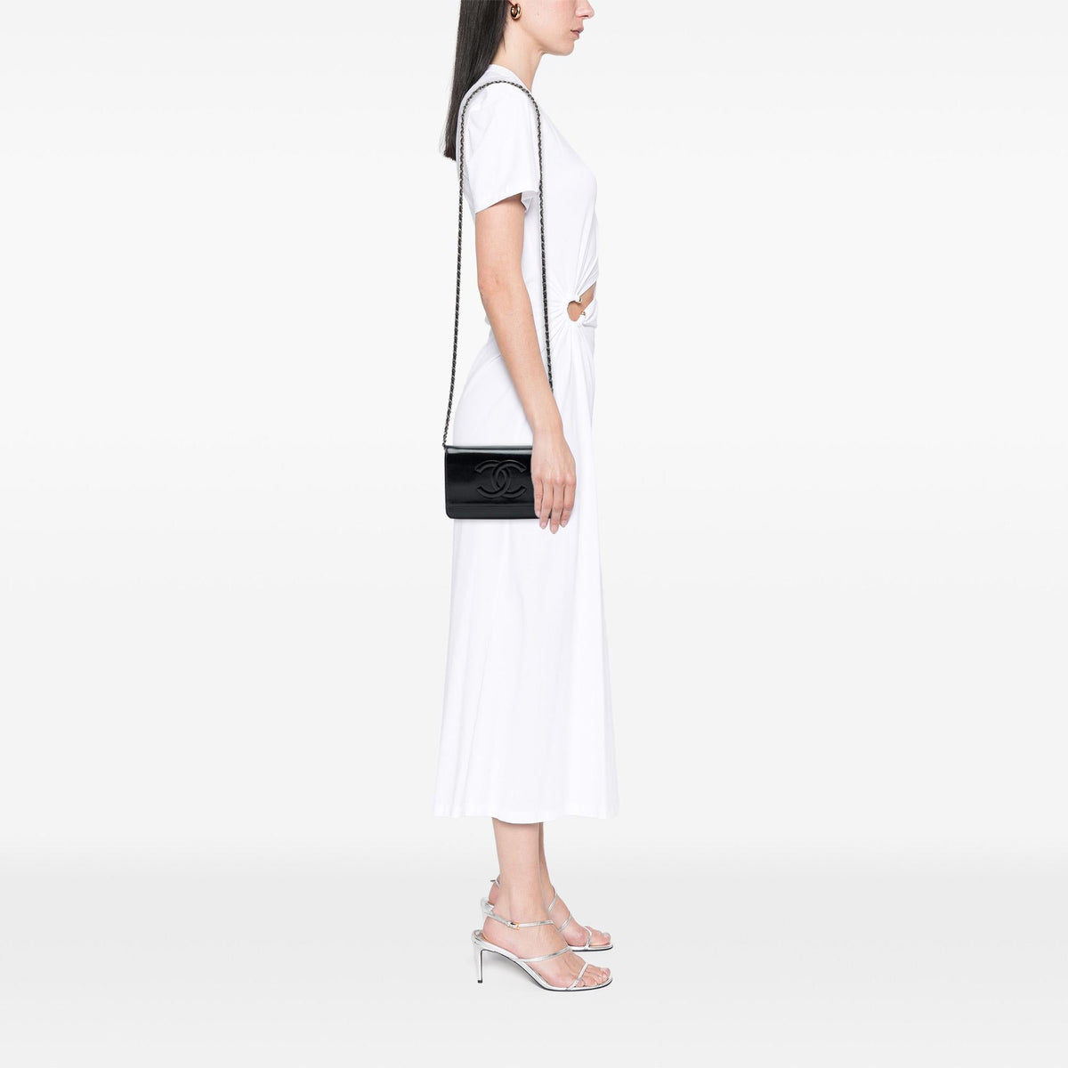 Chanel CC Patent Caviar Wallet On Chain