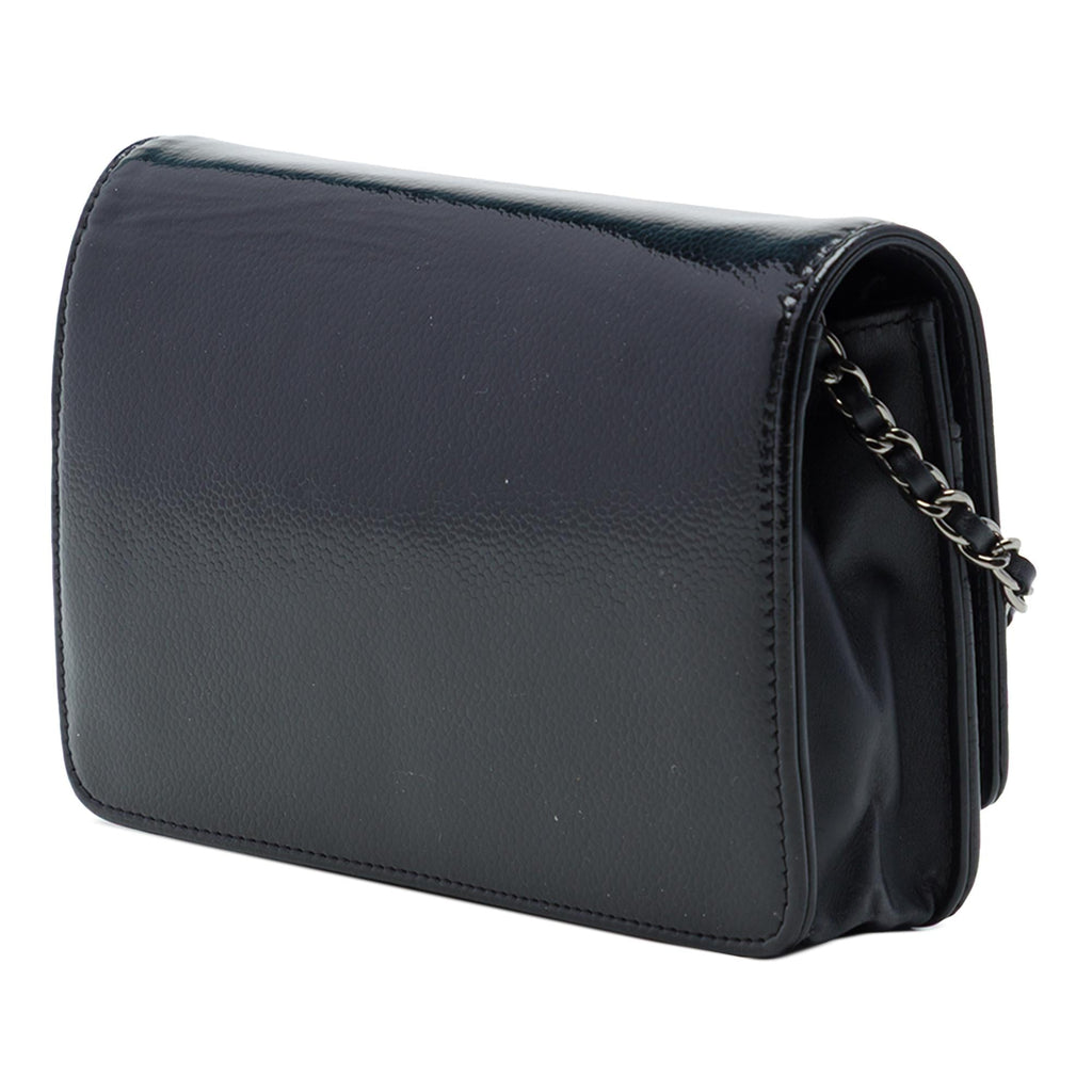 Chanel CC Patent Caviar Wallet On Chain
