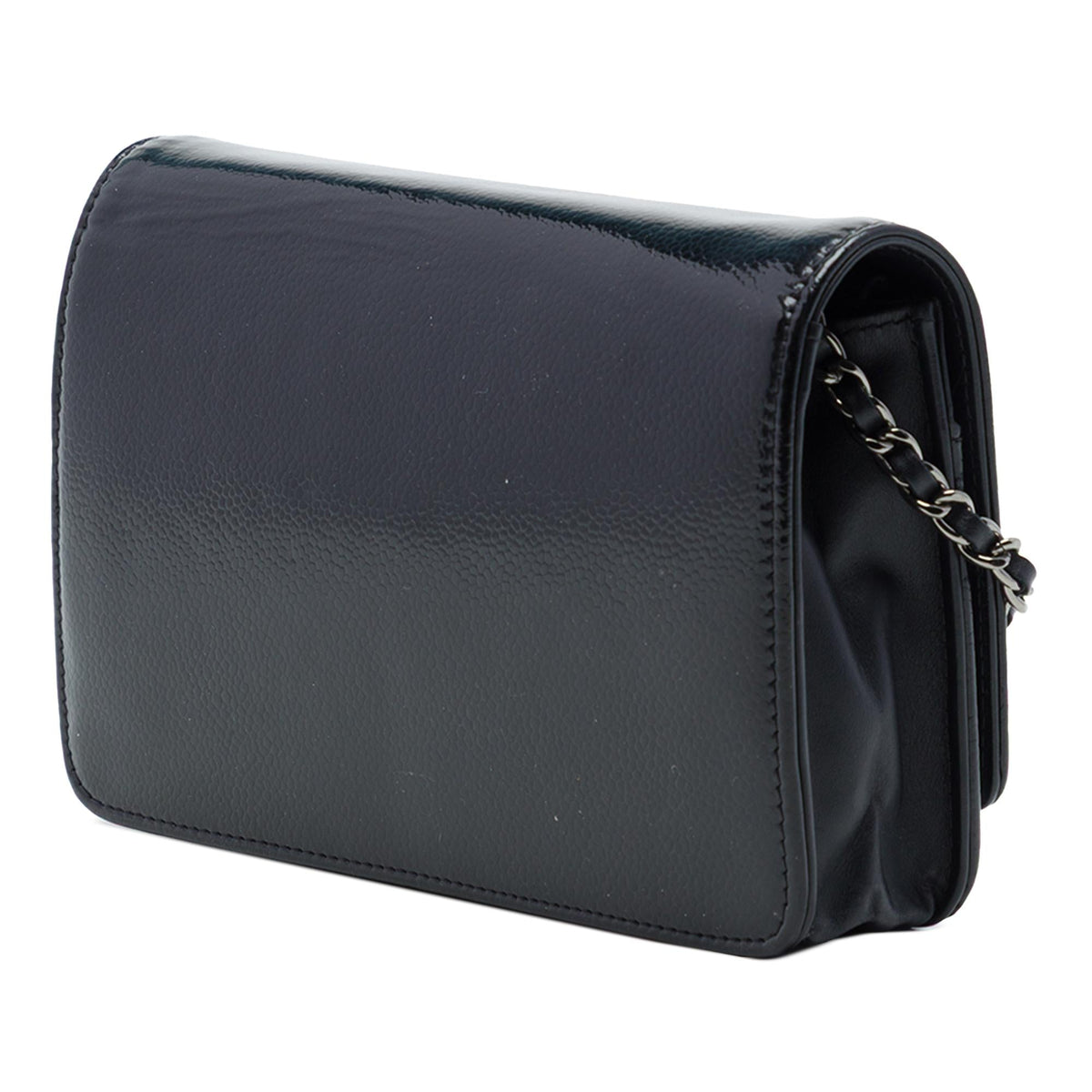 Chanel CC Patent Caviar Wallet On Chain