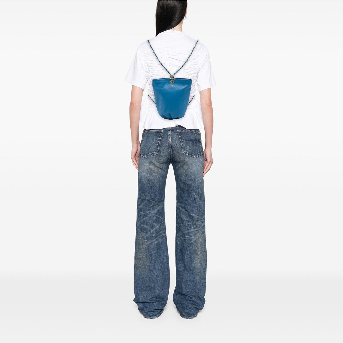 Chanel CC Quilted Calfskin Bucket Backpack