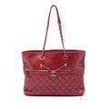Chanel CC Quilted Calfskin Front Zip Drawstring Chain Tote