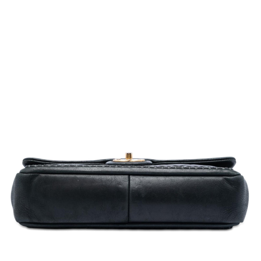 Chanel CC Quilted Iridescent Calfskin Whipstitch Single Flap