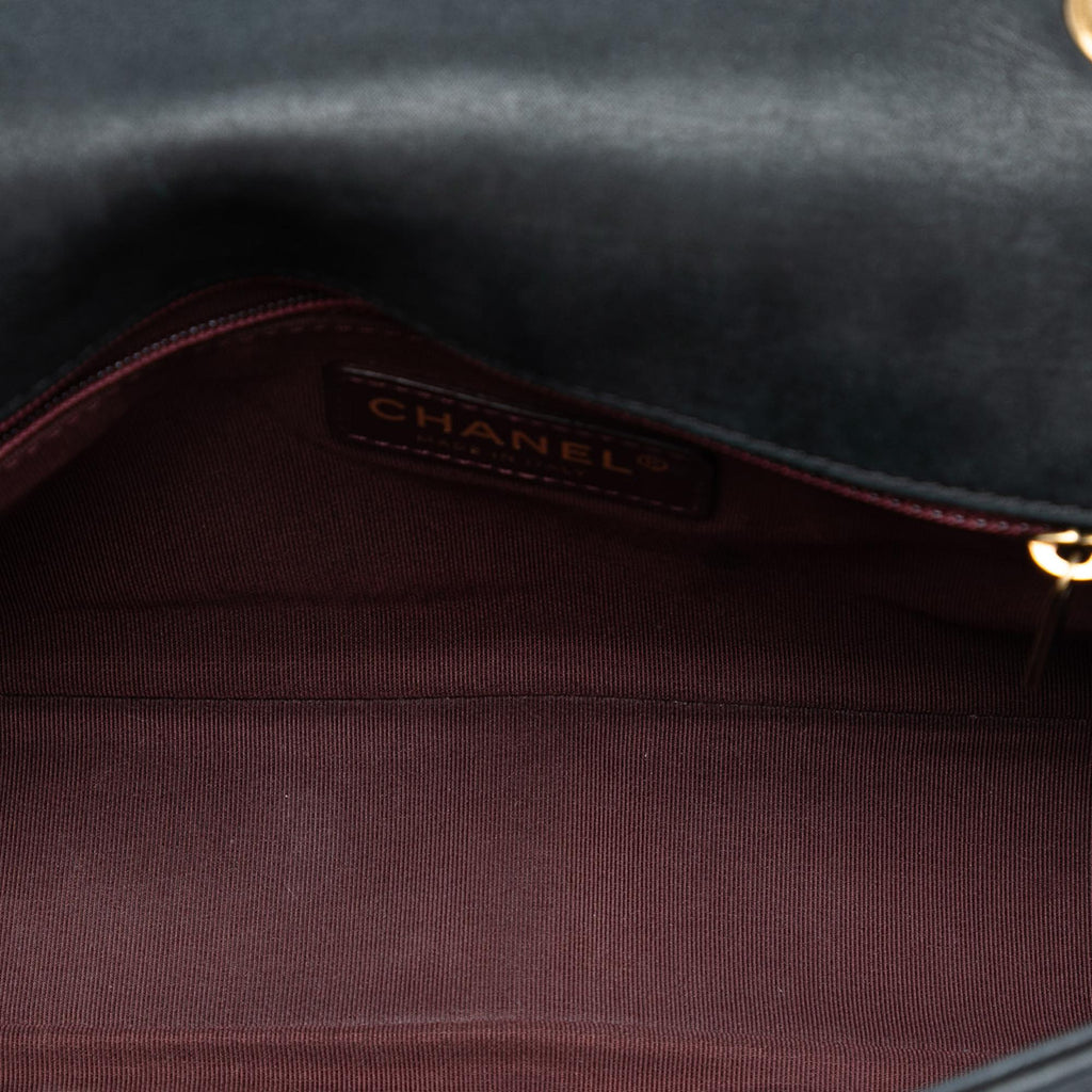 Chanel CC Quilted Iridescent Calfskin Whipstitch Single Flap