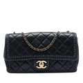 Chanel CC Quilted Iridescent Calfskin Whipstitch Single Flap