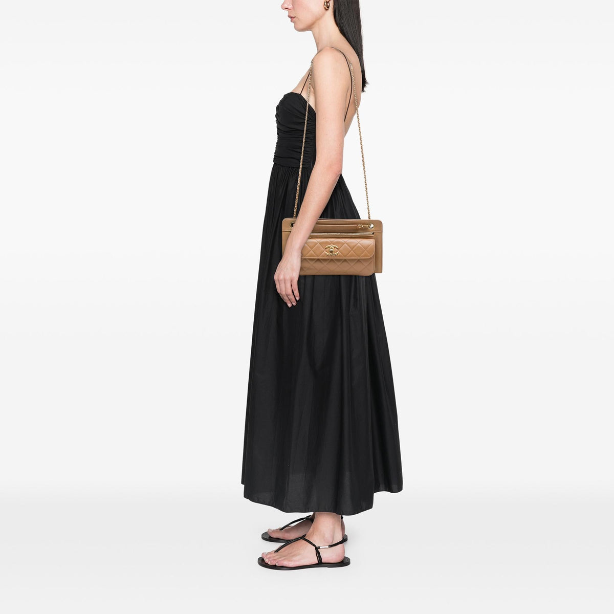 Chanel CC Quilted Lambskin Front Pocket Shoulder Bag