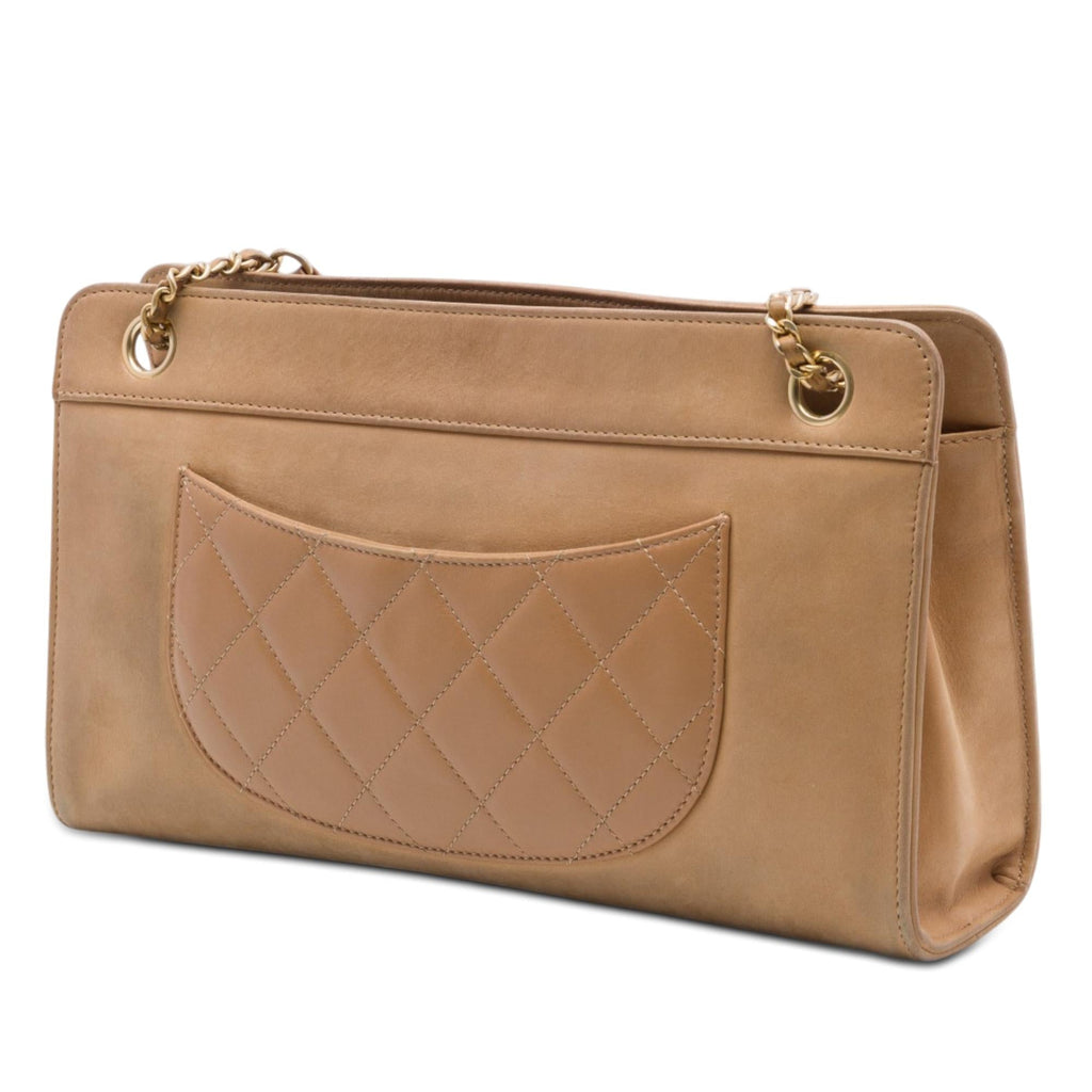 Chanel CC Quilted Lambskin Front Pocket Shoulder Bag