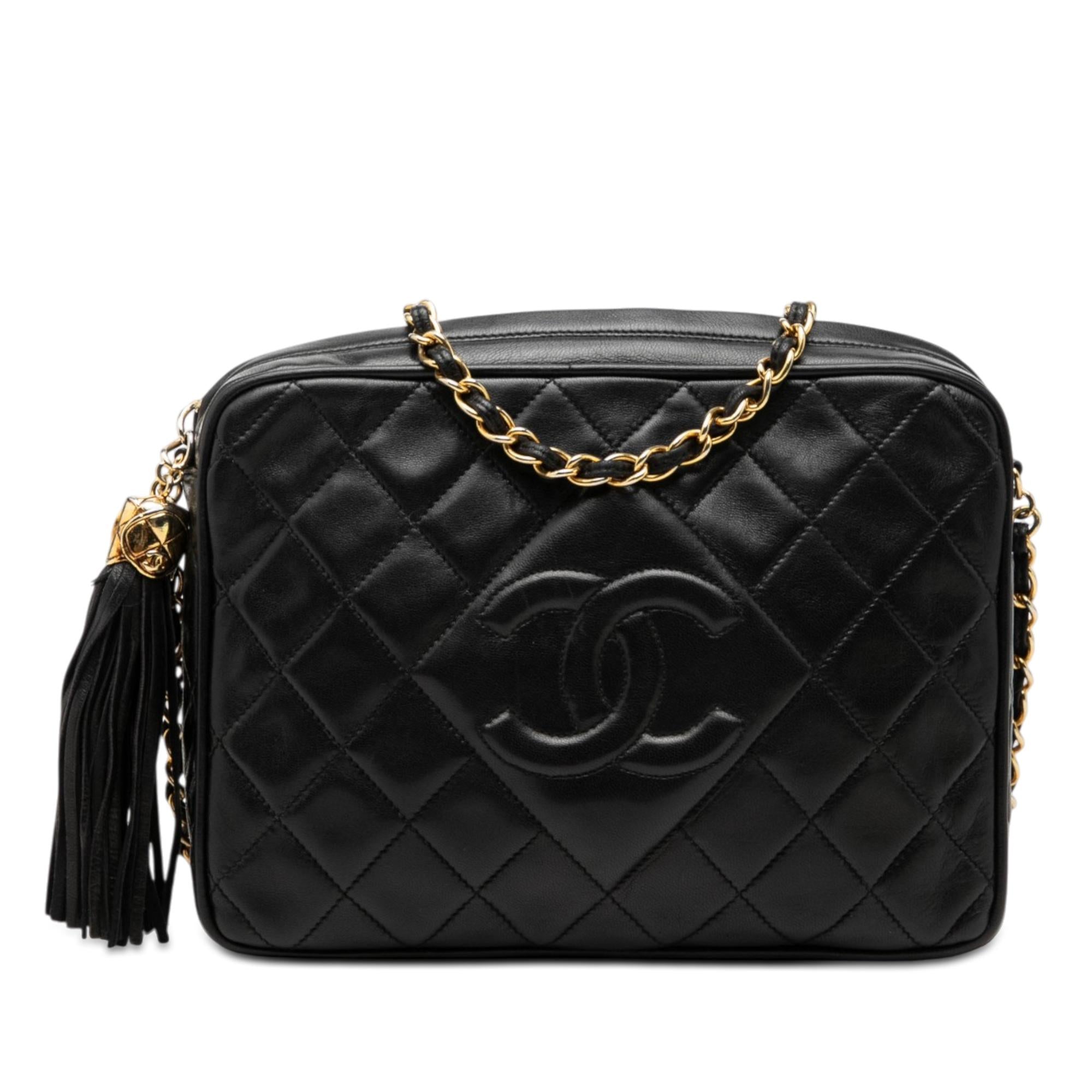 Chanel CC Quilted Lambskin Tassel Camera Bag