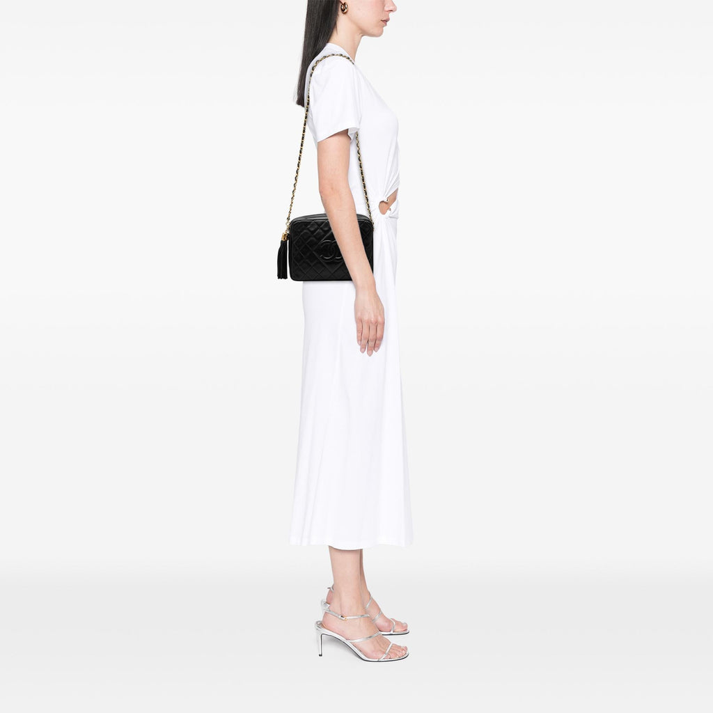 Chanel CC Quilted Lambskin Tassel Camera Bag