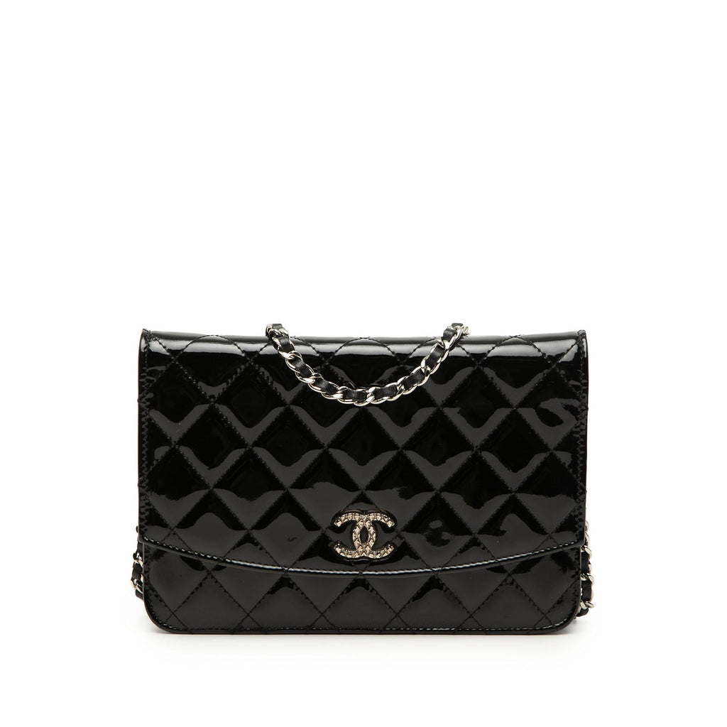Chanel CC Quilted Patent Brilliant Wallet On Chain