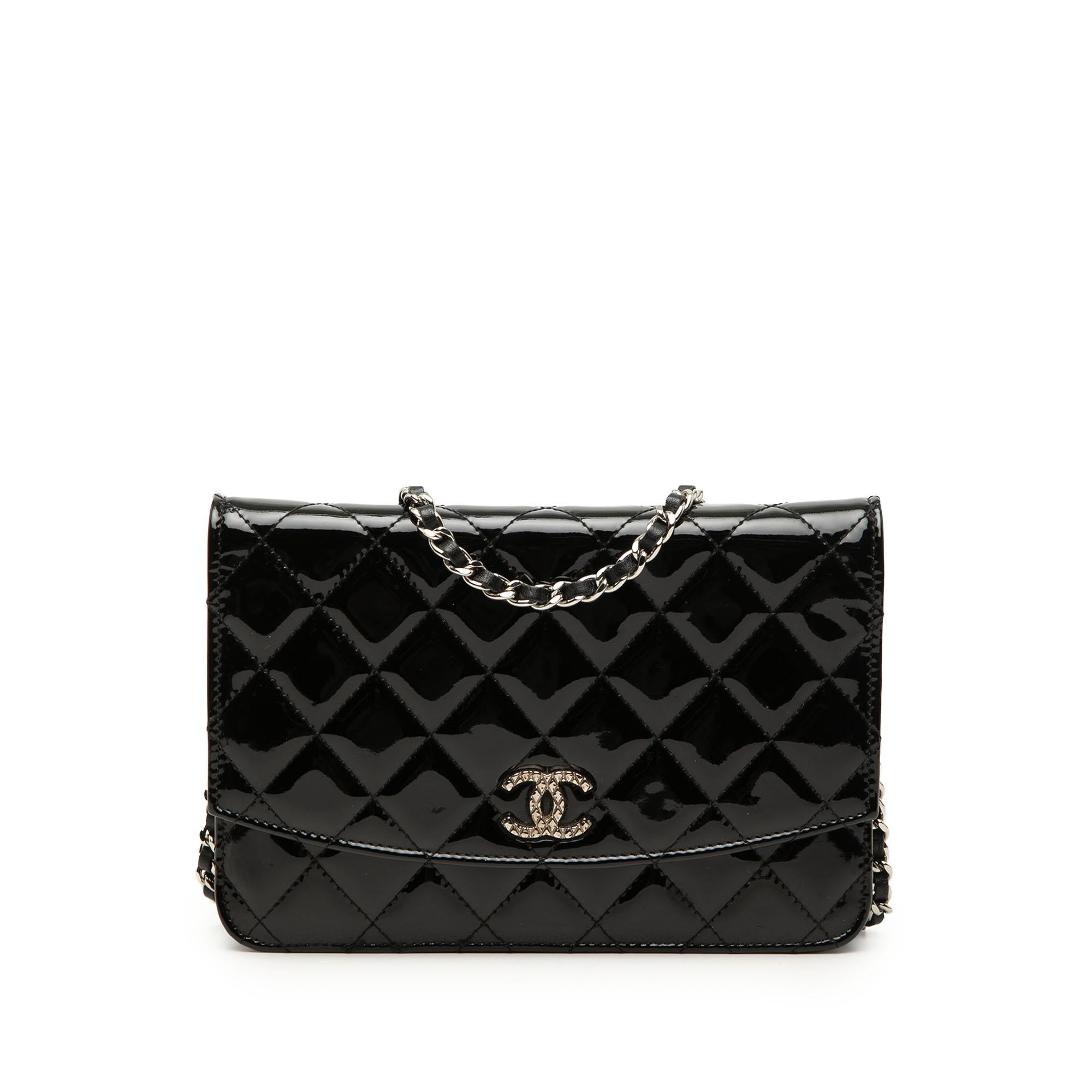 Chanel CC Quilted Patent Brilliant Wallet On Chain