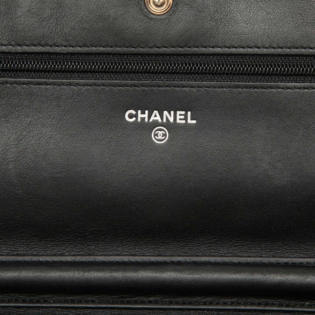 Chanel CC Quilted Patent Brilliant Wallet On Chain