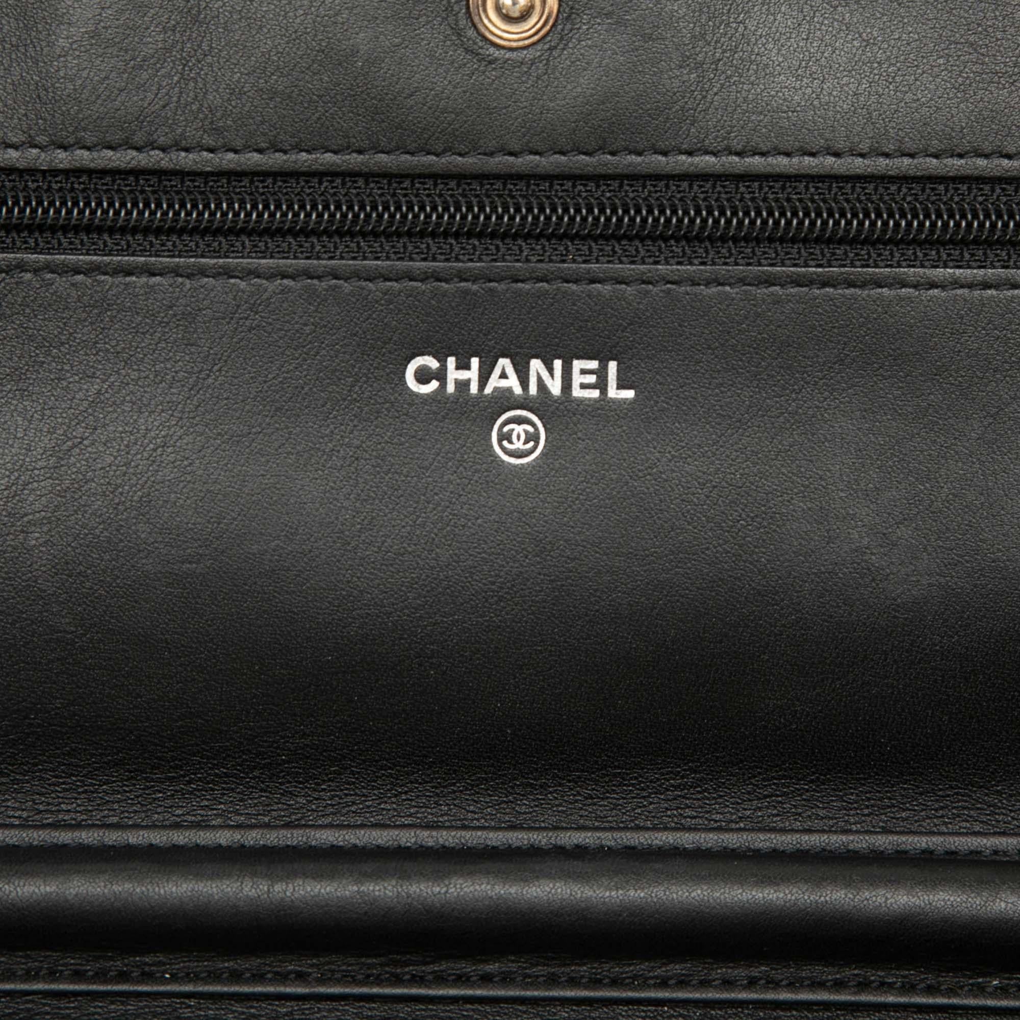Chanel CC Quilted Patent Brilliant Wallet On Chain