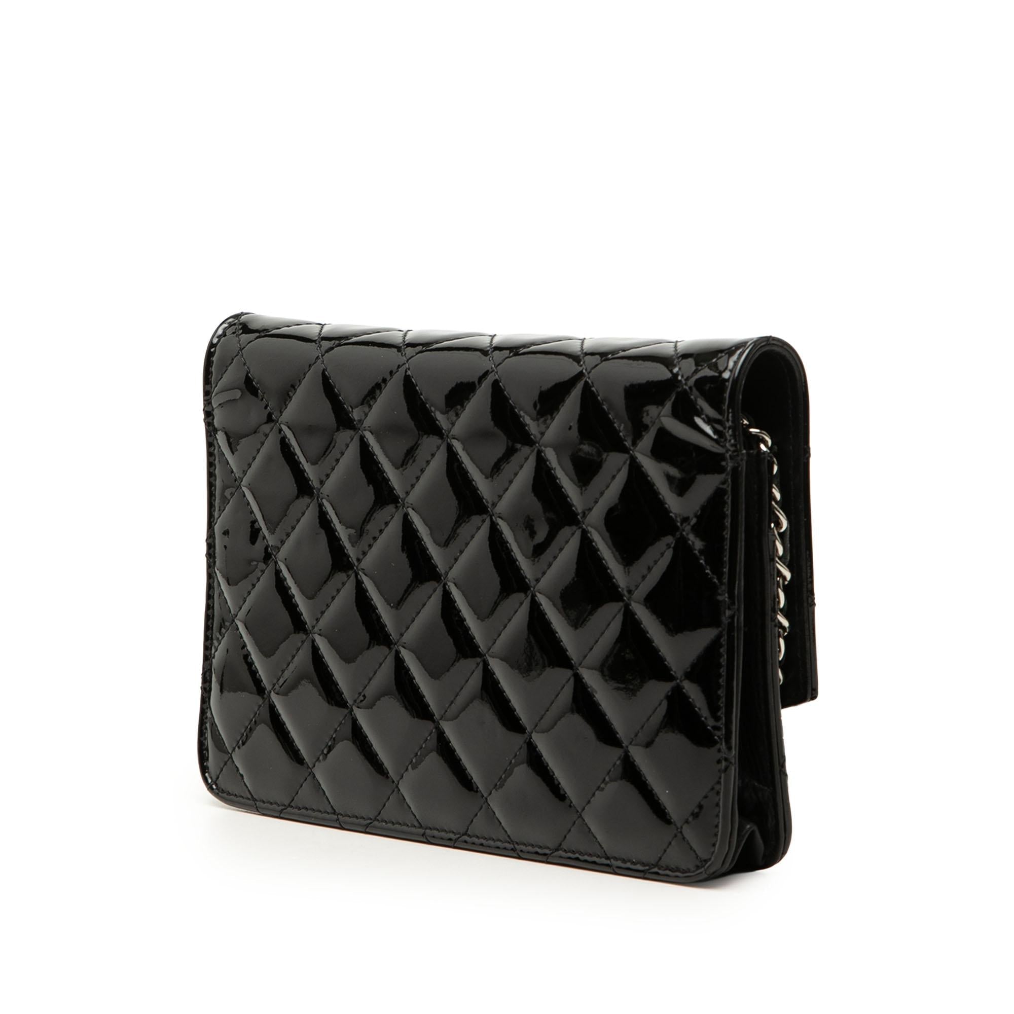 Chanel CC Quilted Patent Brilliant Wallet On Chain