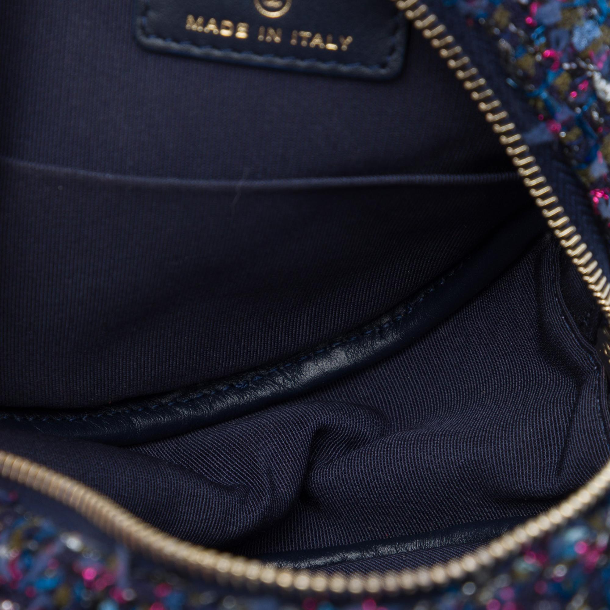 Chanel CC Quilted Tweed Round Crossbody