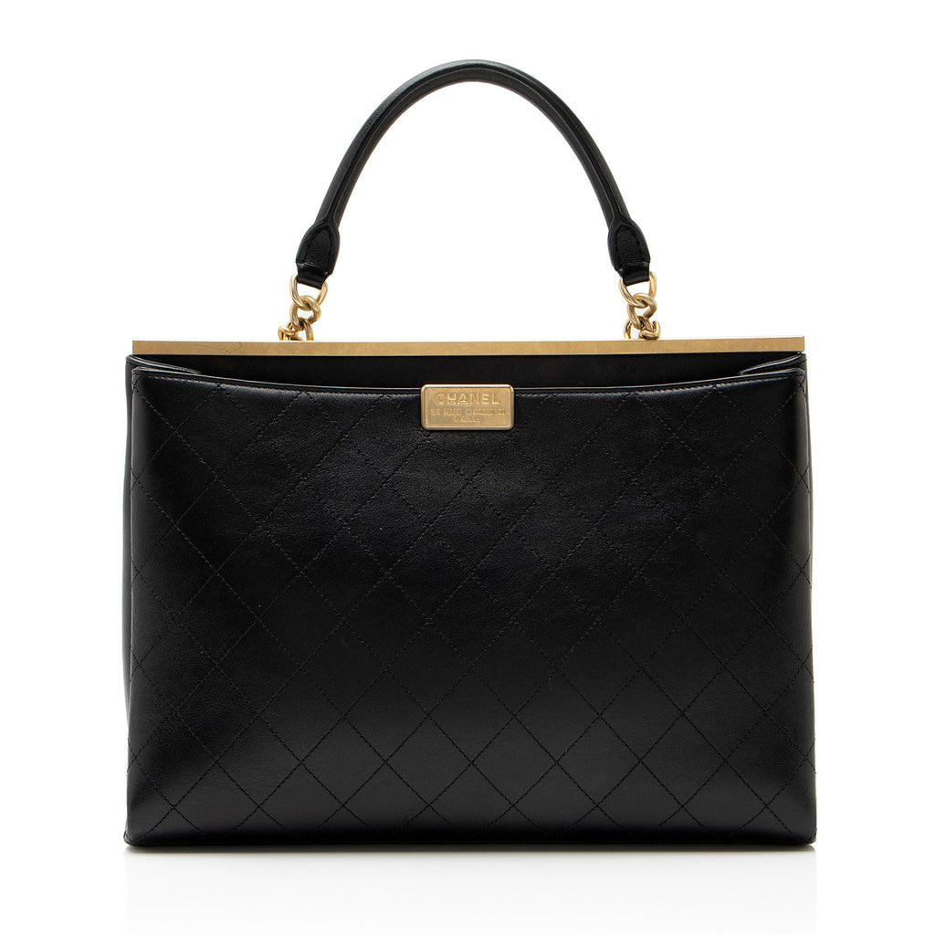 Chanel Calfskin Coco Luxe Large Shopping Tote