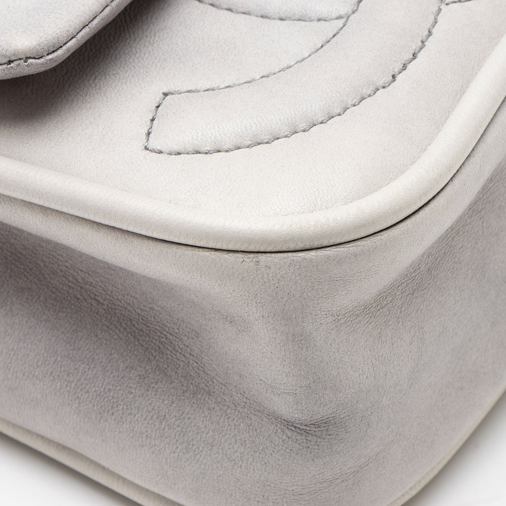 Chanel Calfskin Diagonal CC Flap Shoulder Bag