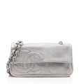 Chanel Calfskin Diagonal CC Flap Shoulder Bag