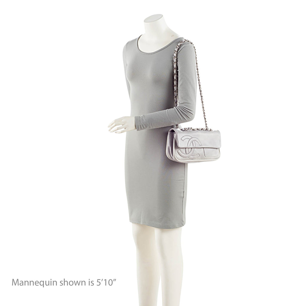 Chanel Calfskin Diagonal CC Flap Shoulder Bag