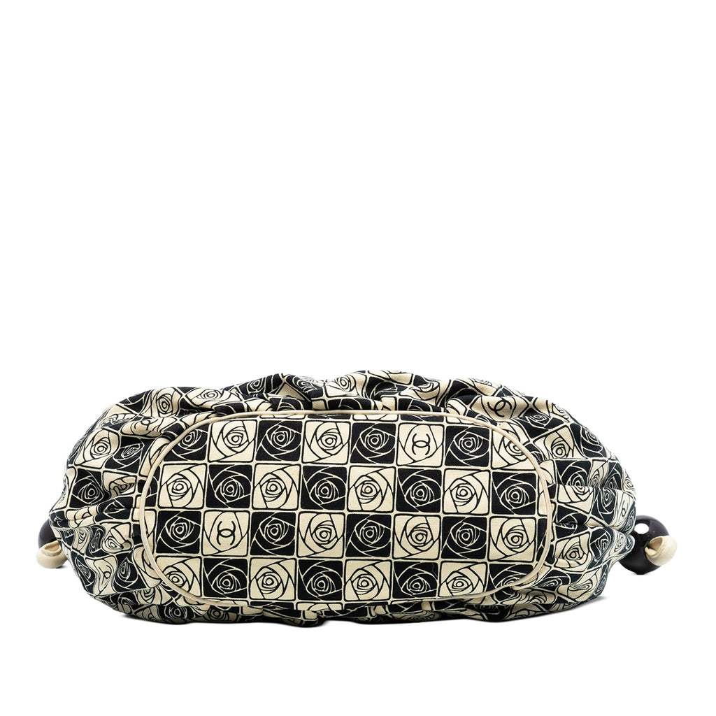 Chanel Camellia Canvas Coco Ball Tote