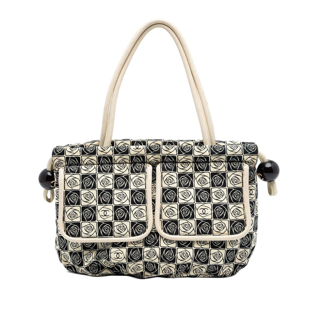 Chanel Camellia Canvas Coco Ball Tote