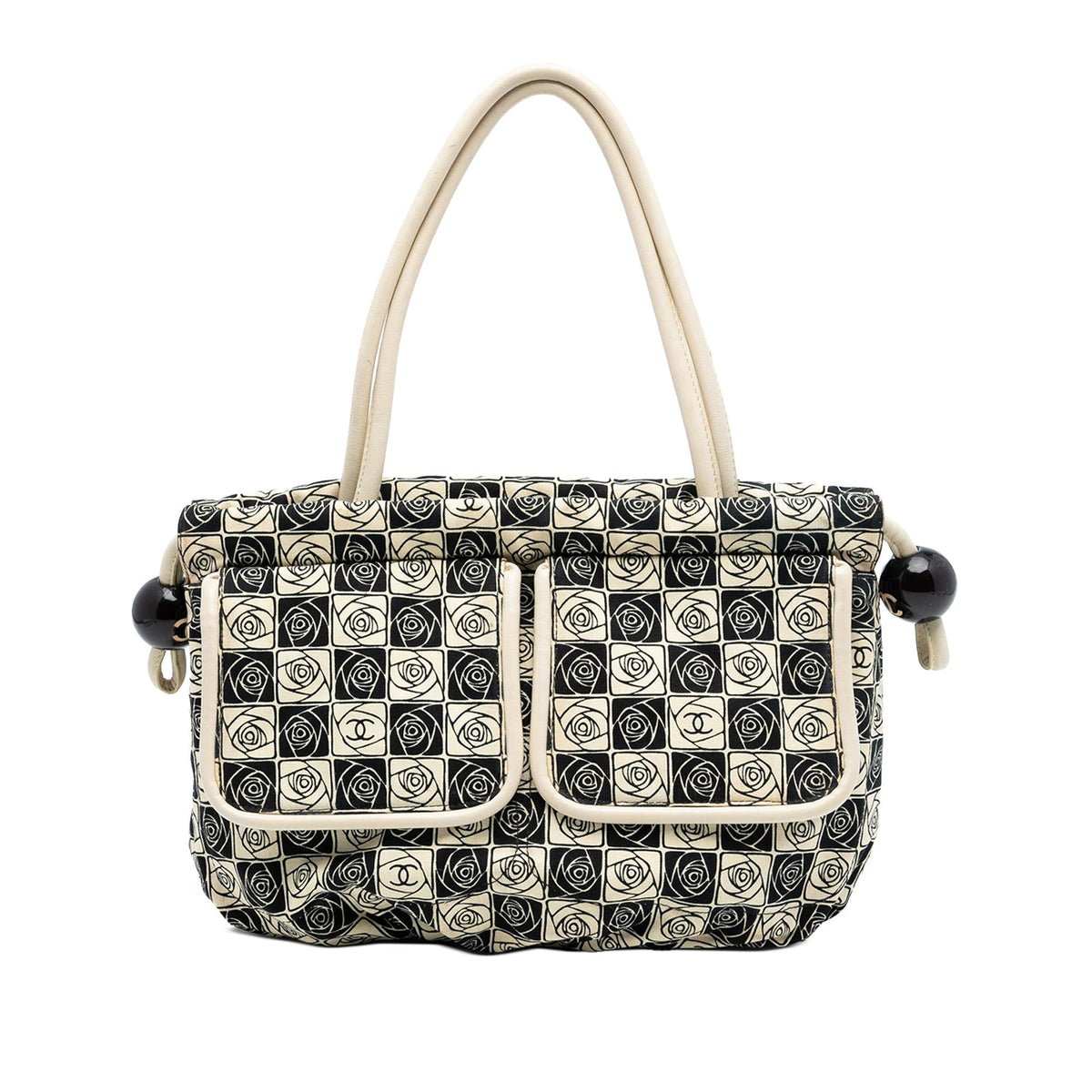 Chanel Camellia Canvas Coco Ball Tote