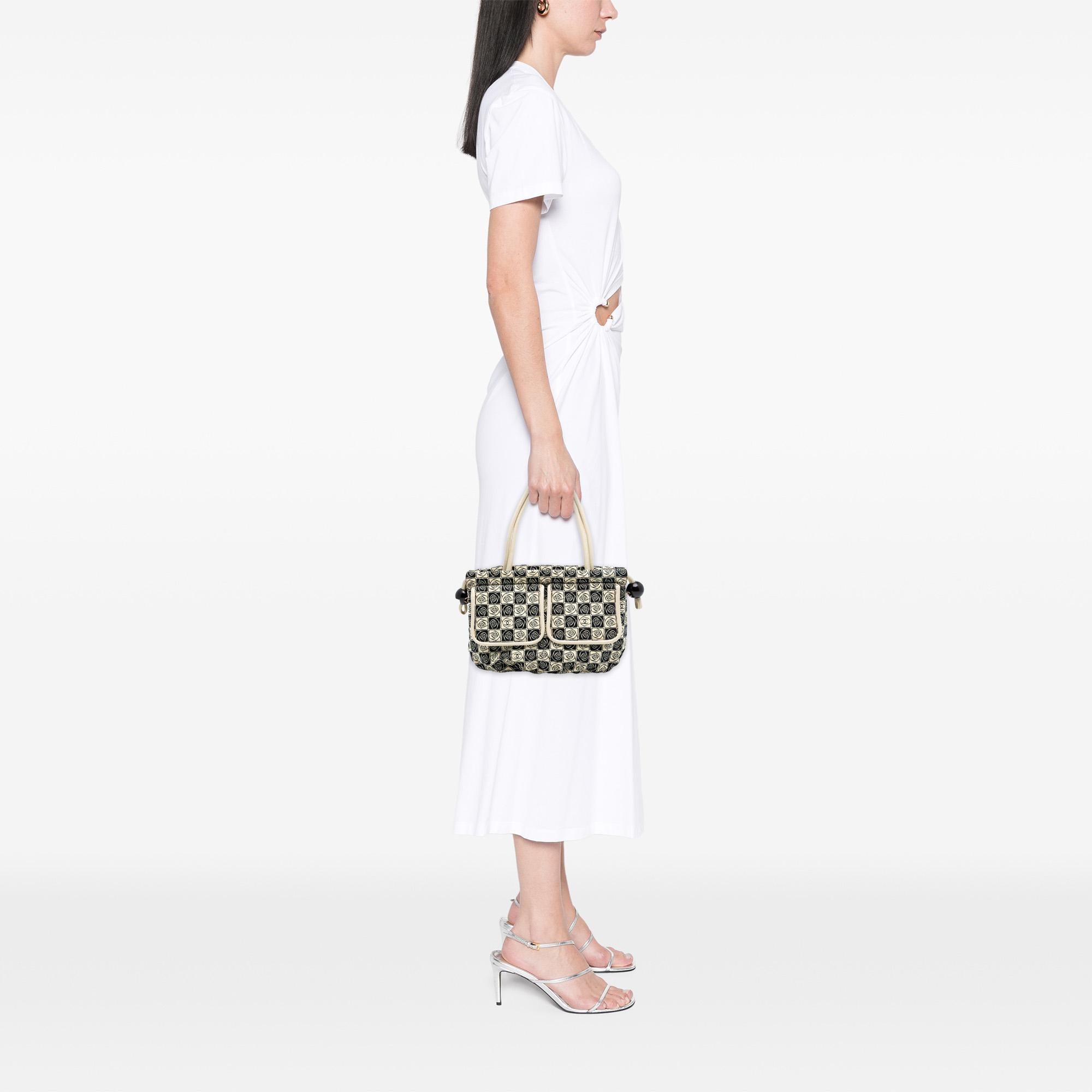 Chanel Camellia Canvas Coco Ball Tote