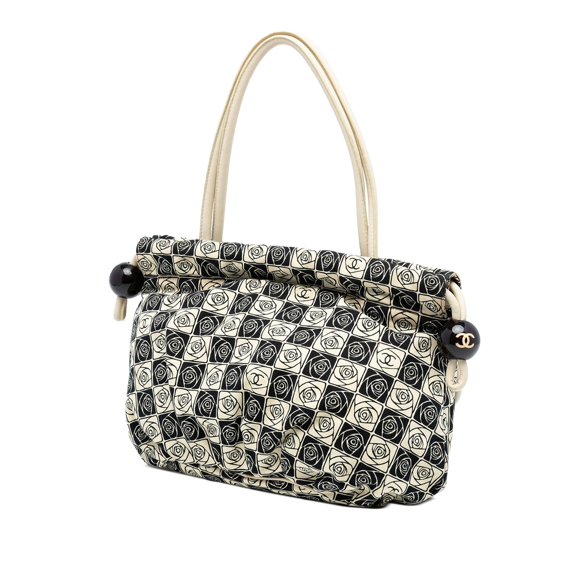 Chanel Camellia Canvas Coco Ball Tote