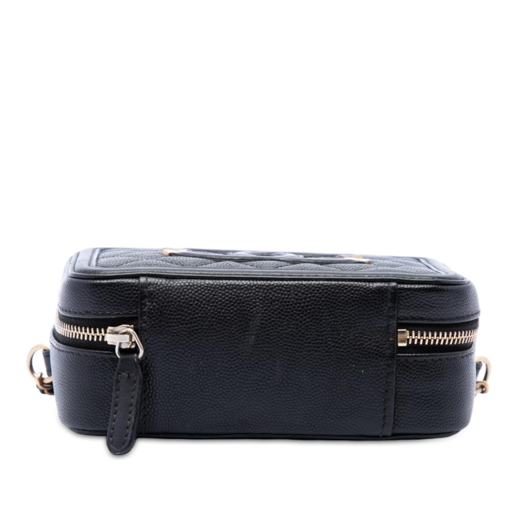 Chanel Caviar CC Filigree Vanity Clutch with Chain
