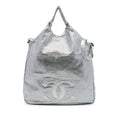 Chanel Large Metallic Glazed Calfskin Perforated Rodeo Drive Satchel