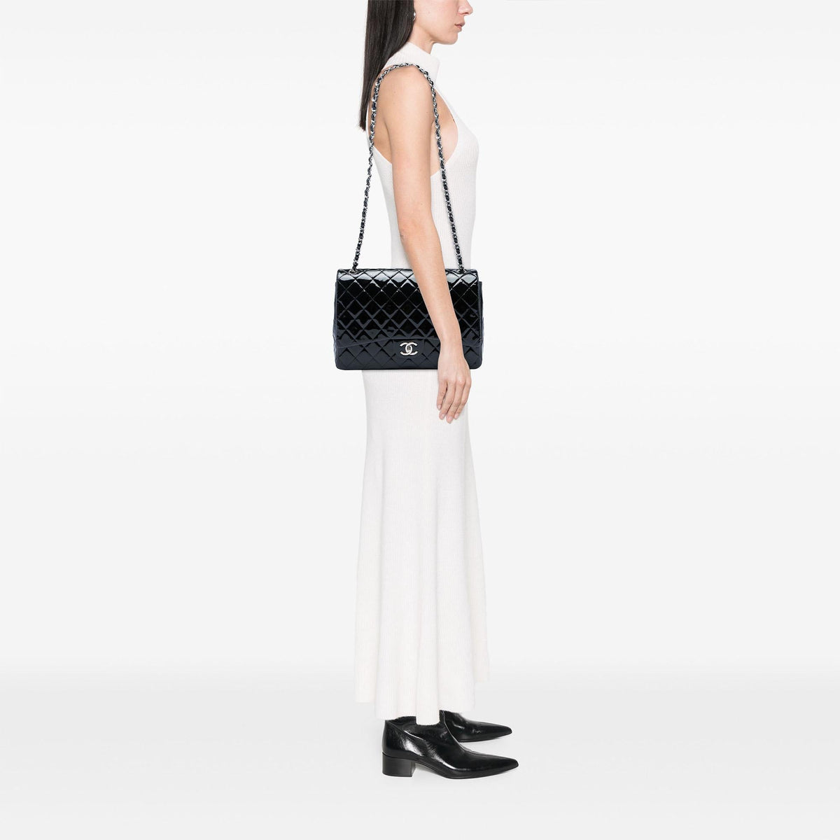 Chanel Maxi Classic Patent Double Flap