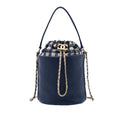 Chanel Medium CC Calfskin and Tweed Drawstring Bucket Bag