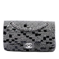 Chanel Medium Classic Canvas Sequin Stripes Double Flap