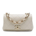 Chanel Medium Quilted Lambskin Twist Chain Enamel CC Flap