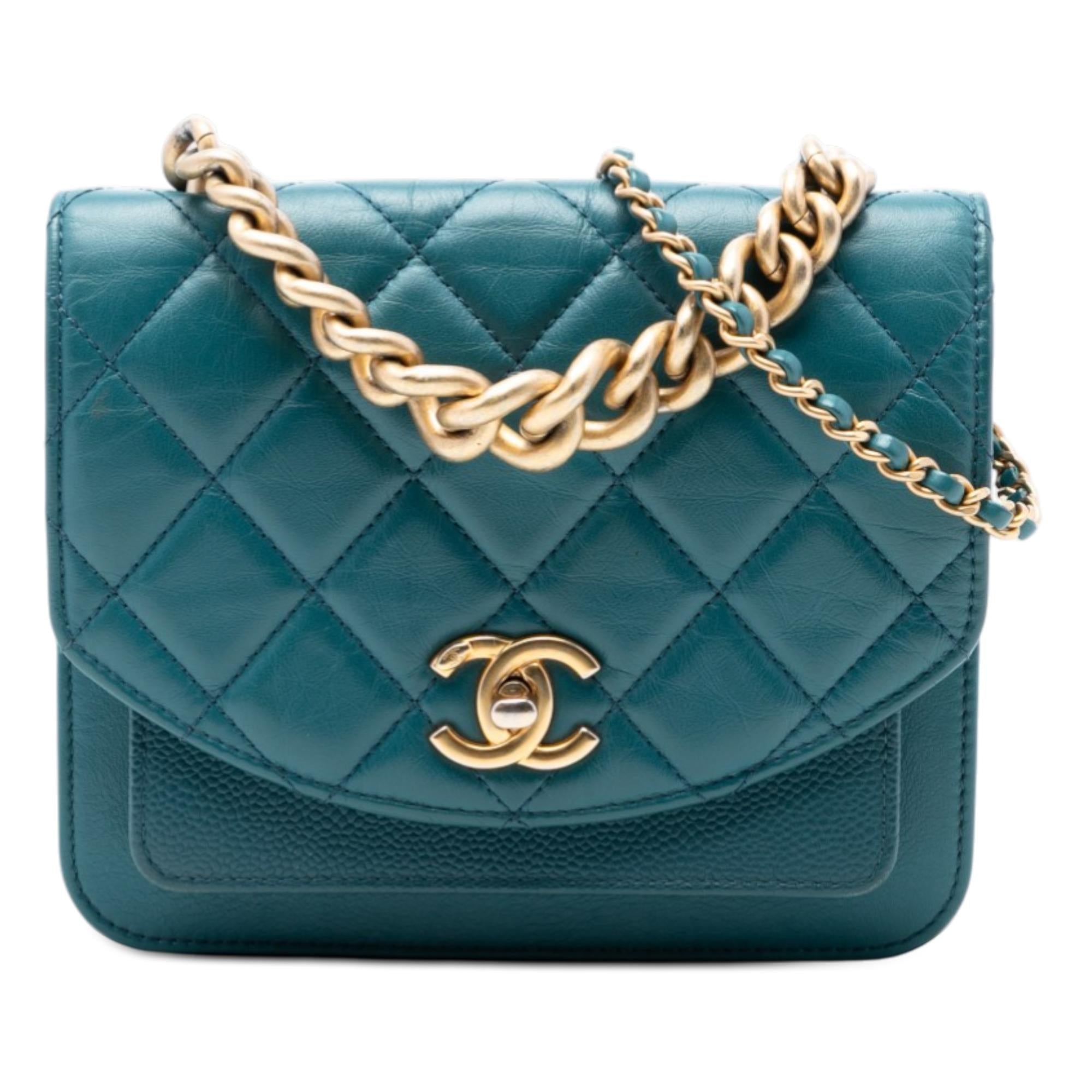 Chanel Mini Quilted Calfskin and Caviar Chain Handle Flap