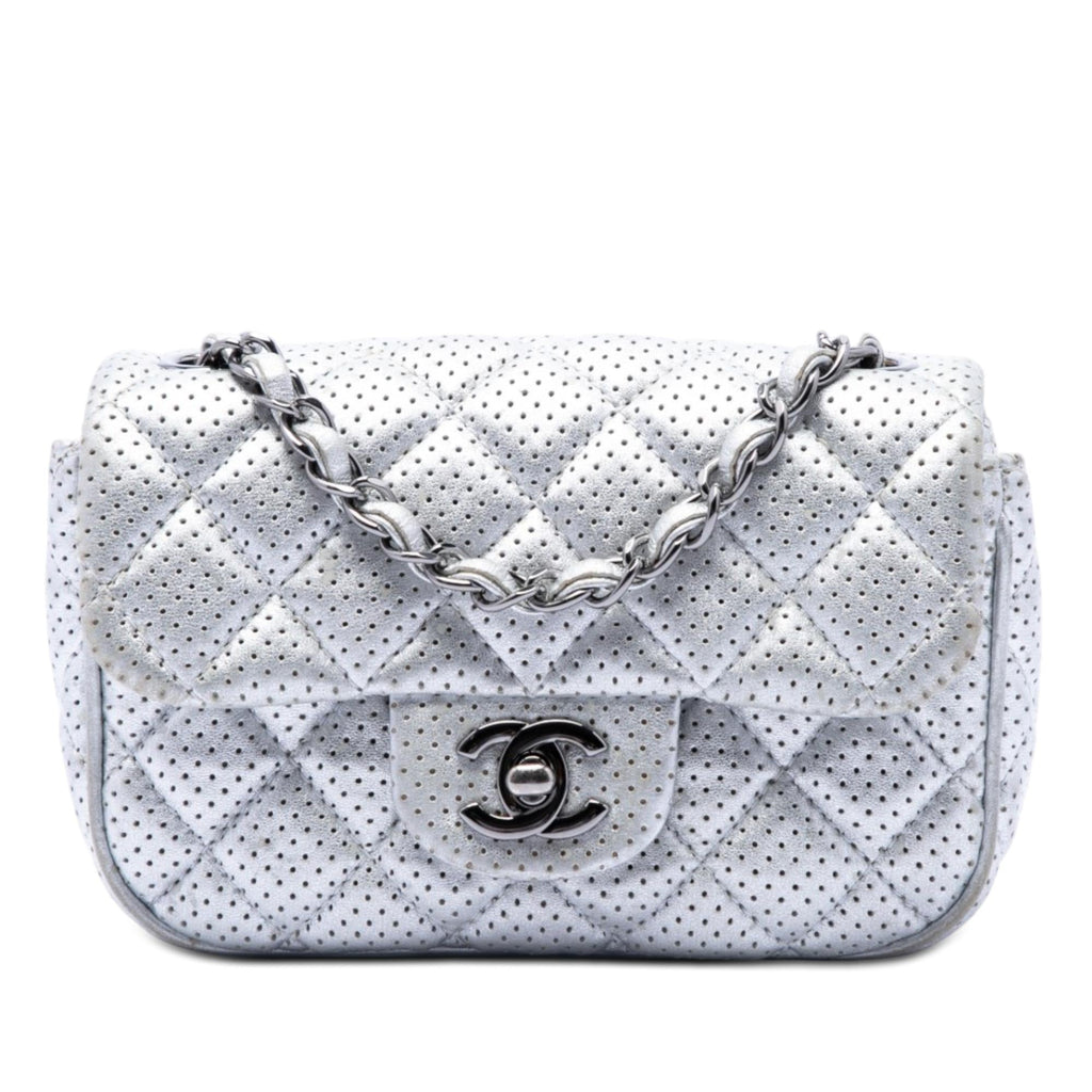 Chanel Mini Square Classic Perforated Lambskin Single Flap