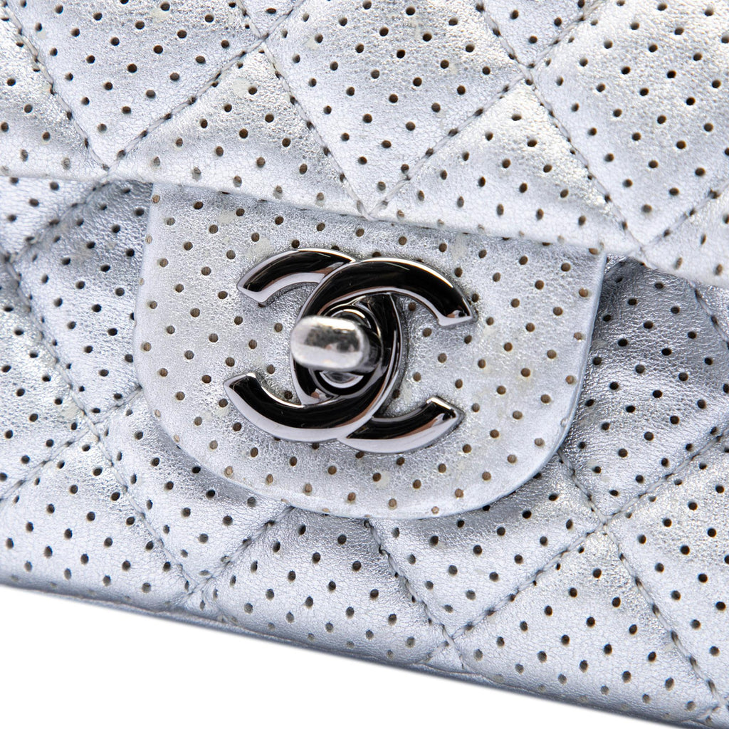 Chanel Mini Square Classic Perforated Lambskin Single Flap