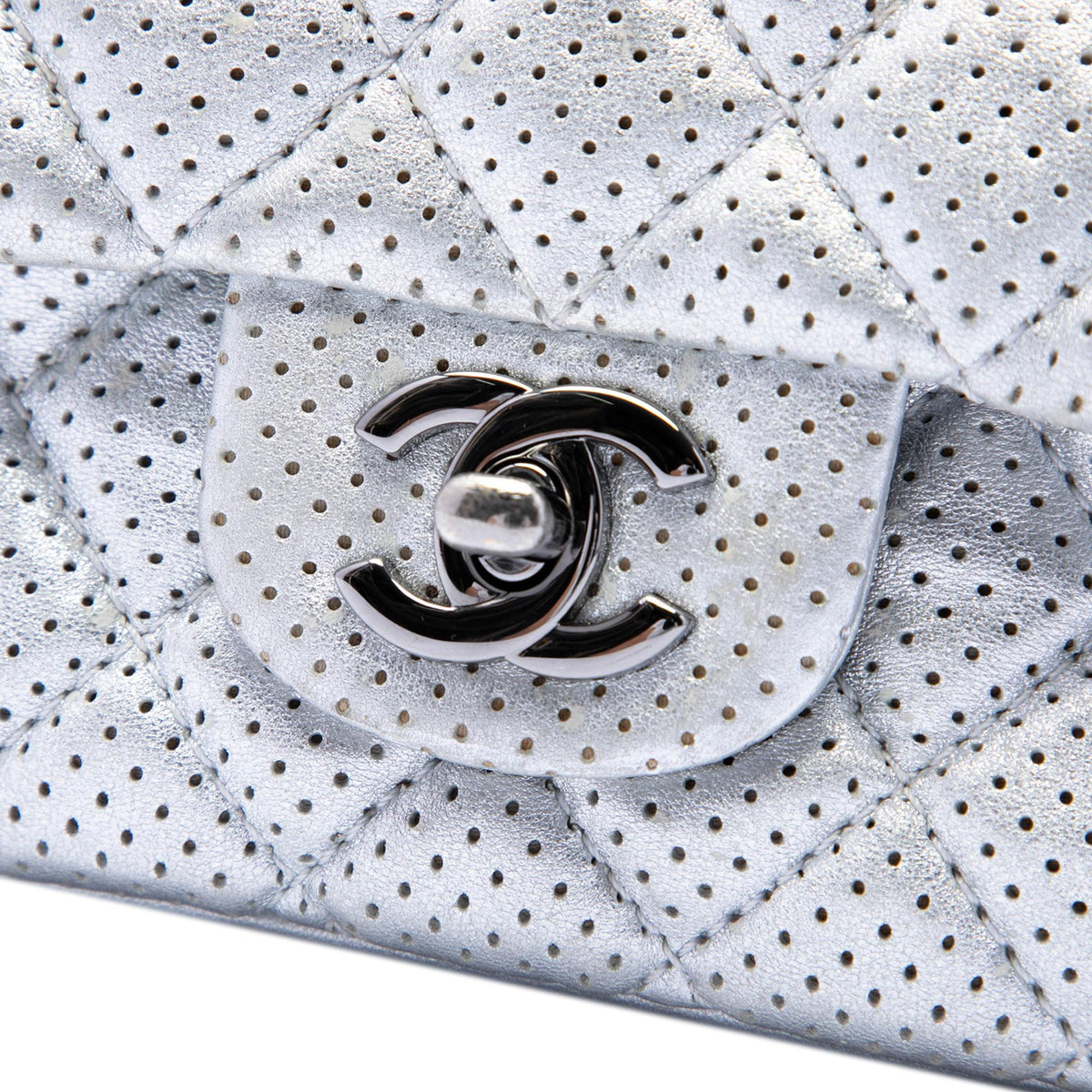 Chanel Mini Square Classic Perforated Lambskin Single Flap