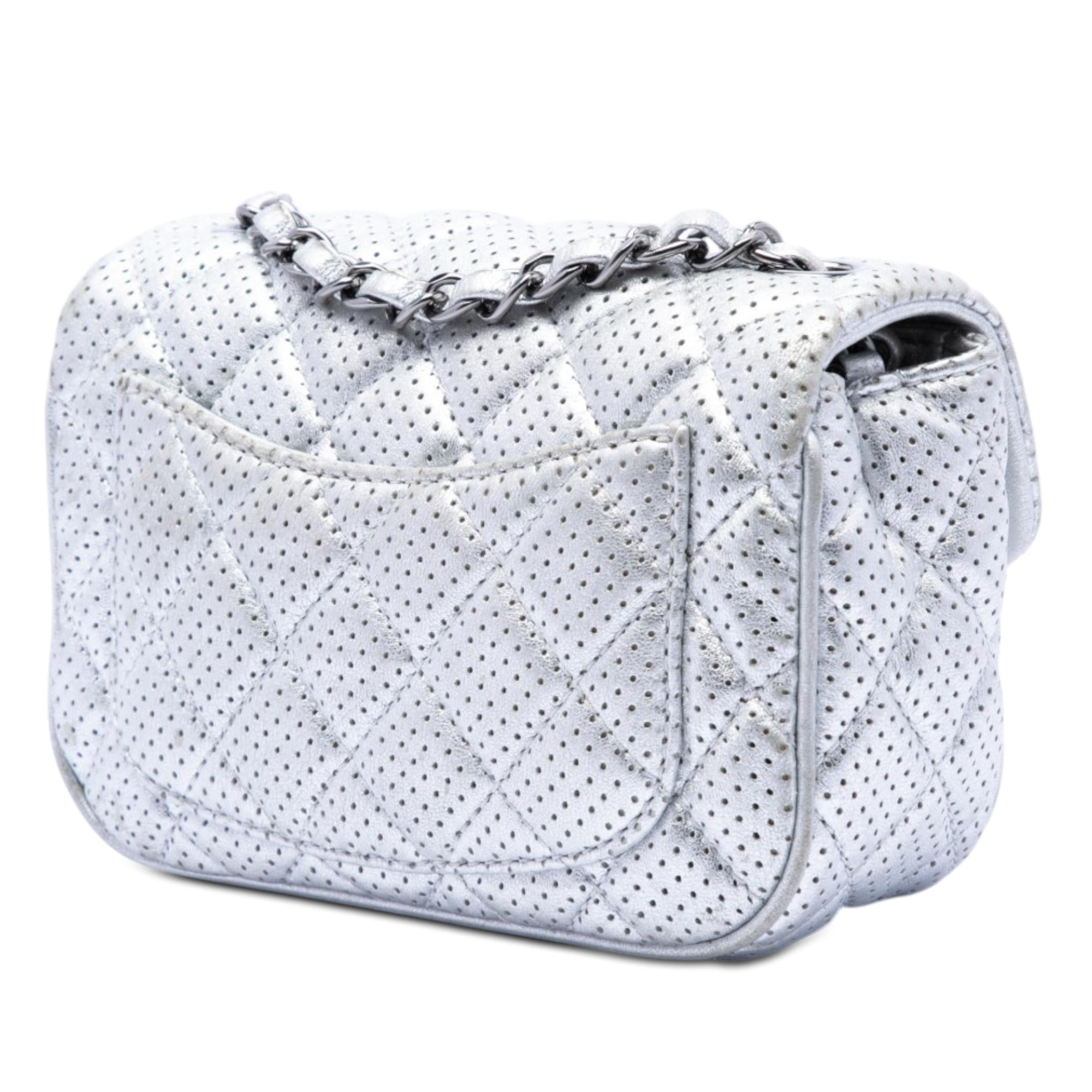 Chanel Mini Square Classic Perforated Lambskin Single Flap